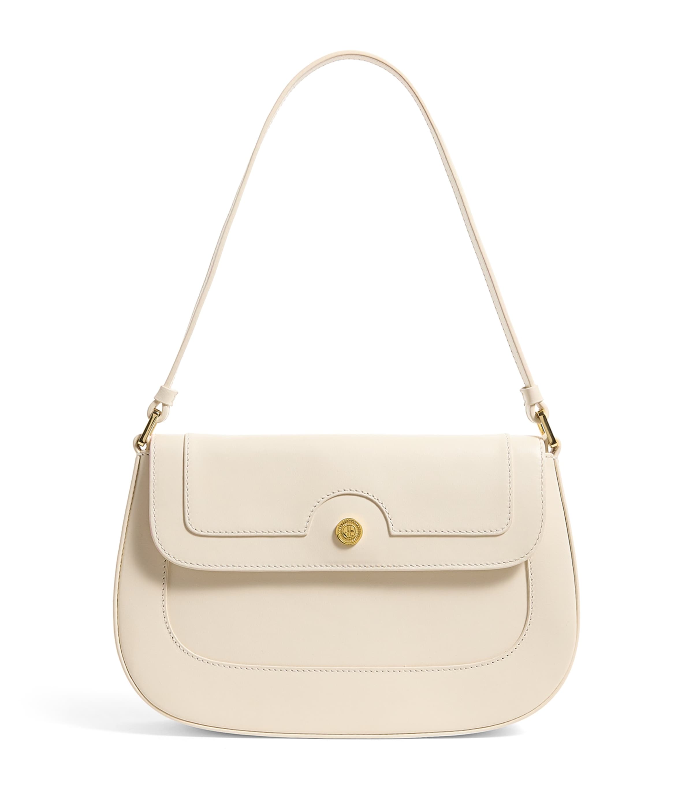 HARRODS LEATHER SHOULDER BAG 