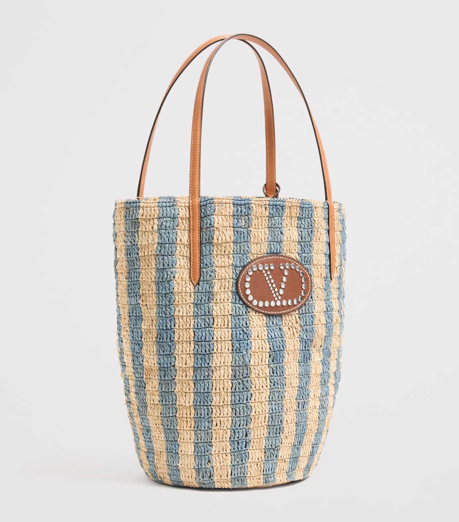 Valentino Garavani Straw VLogo Signature Bucket Bag Image 2
