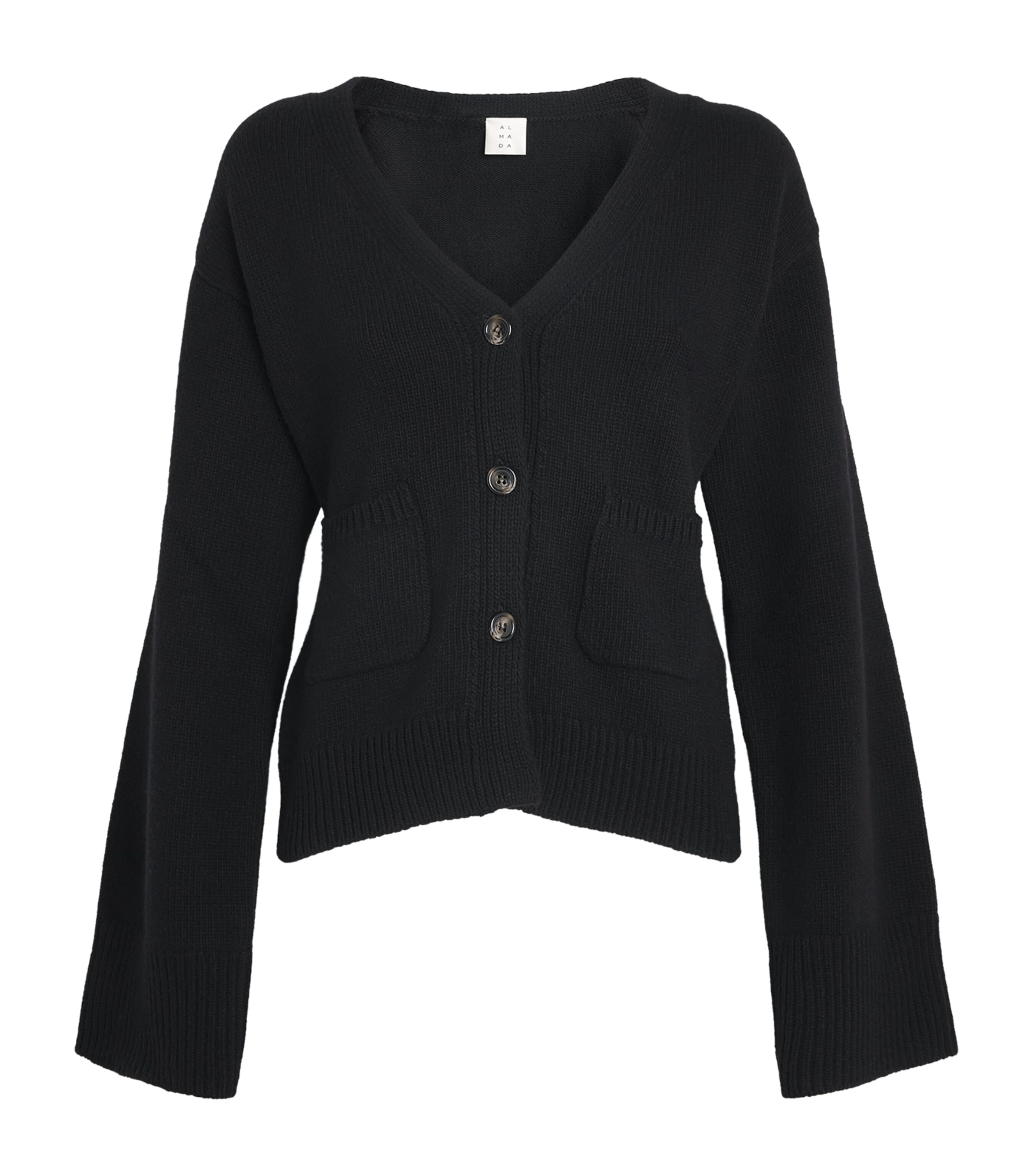 Almada Label Womens Merino Wool-Cashmere Drea Cardigan Black Image 1
