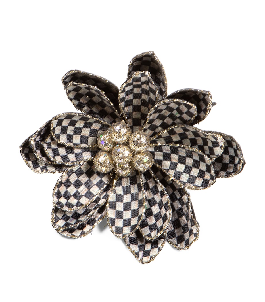 Courtly Check Flower Tree Decoration BLACK Image 1