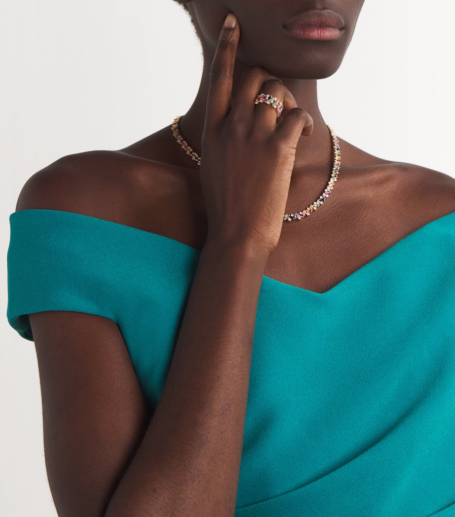 Rose Gold, Diamond and Sapphire Audrey Fireworks Ring (Size 6) 18K RG/RS Image 5