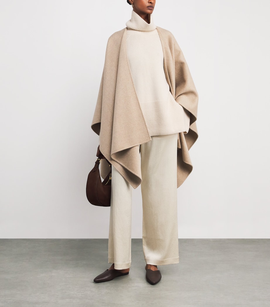 Joseph Womens Wool-Cashmere Cassidy Cape Powder Melange Image 2