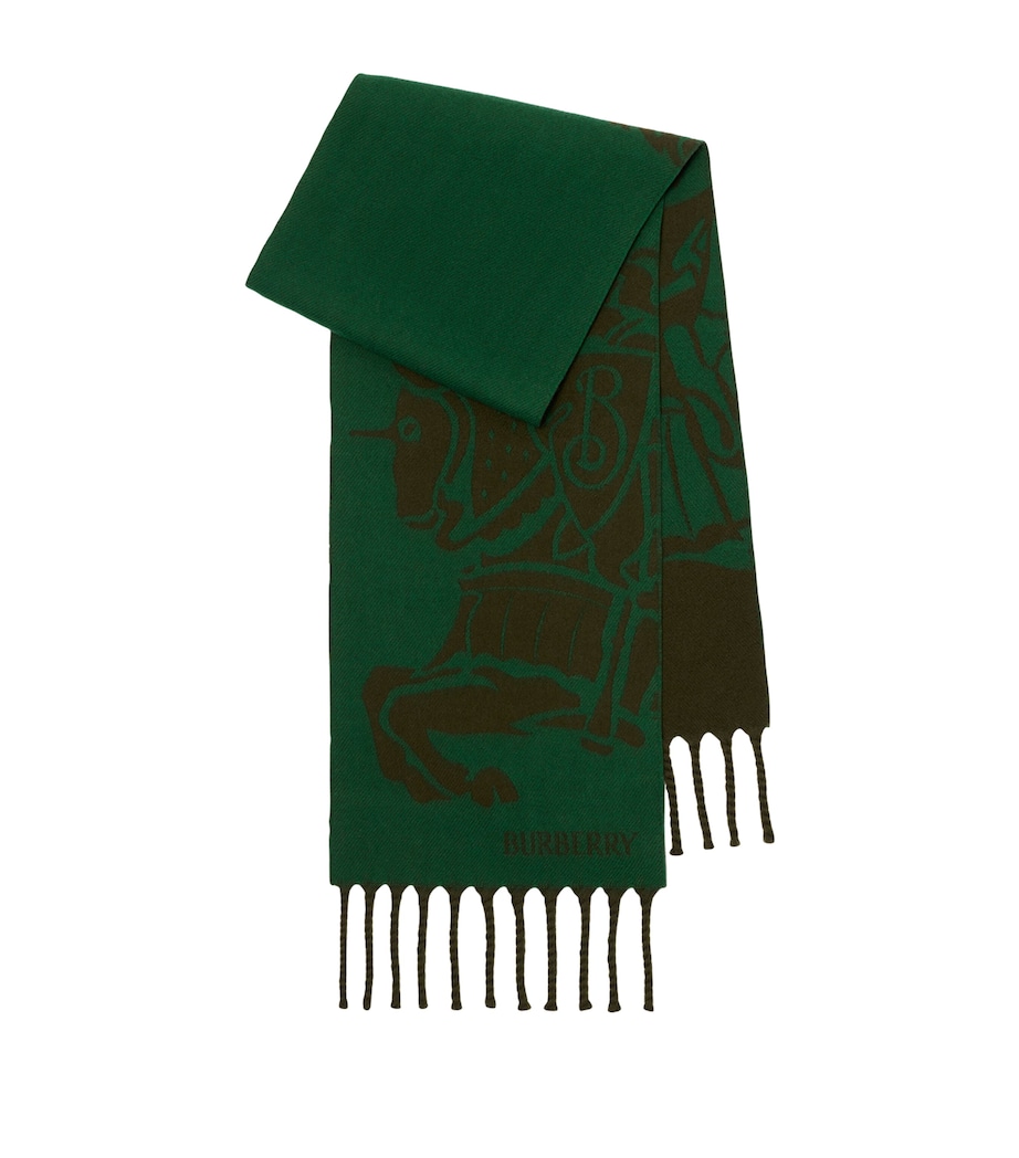 Wool Reversible EKD Scarf MARSH GREEN Image 1