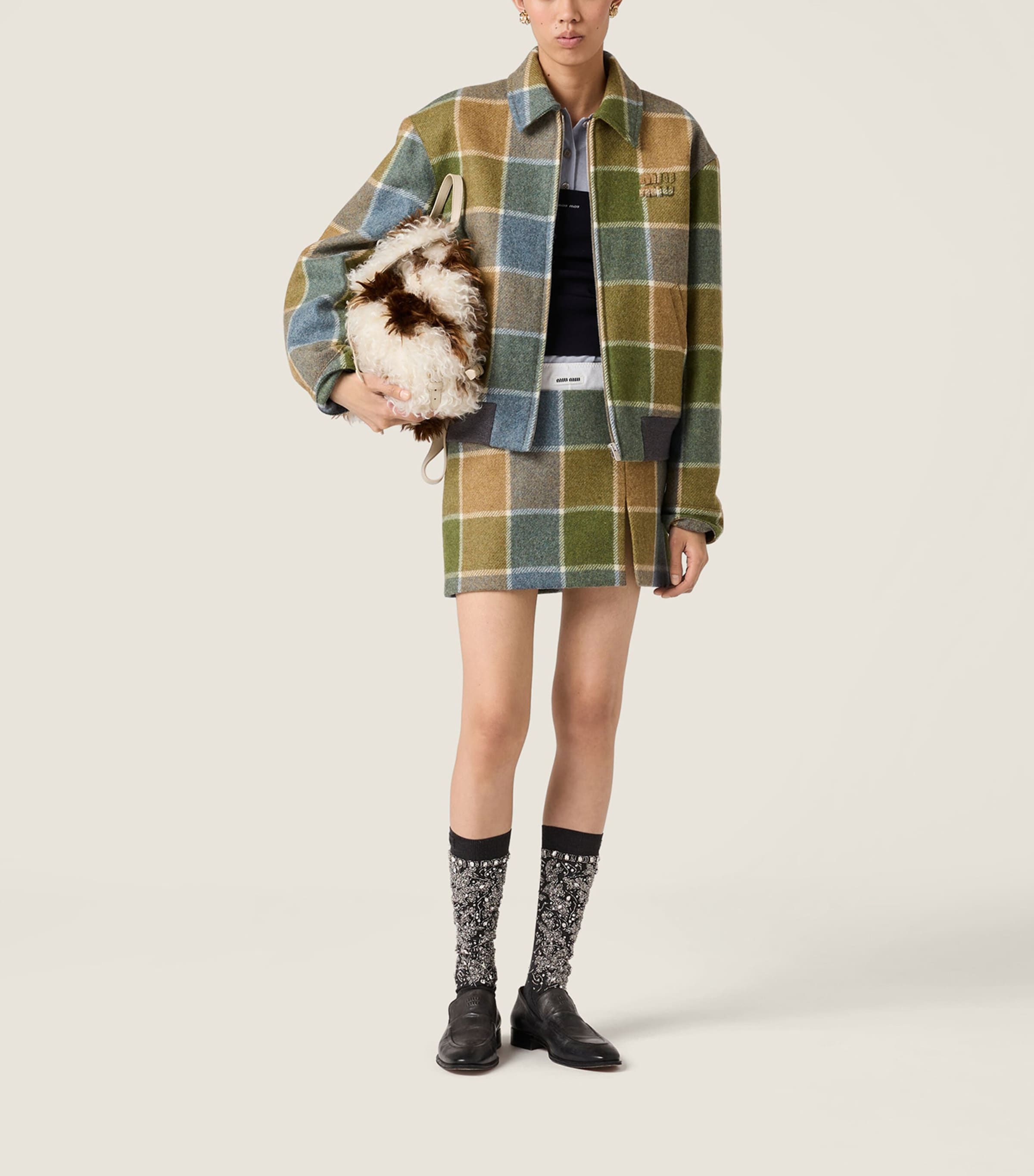 Wool Check Mini Skirt F0XX7 Image 2