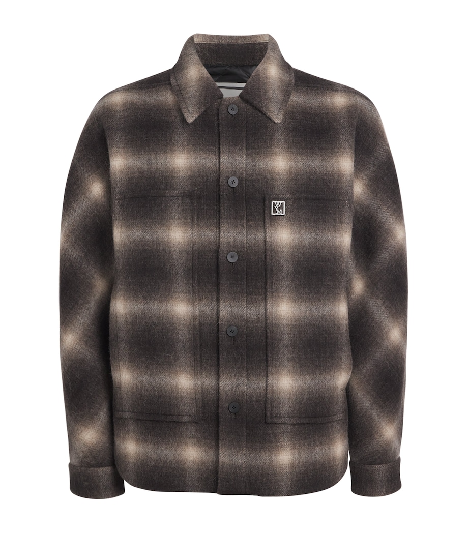 Wool-Alpaca Check Shacket MUD Image 1