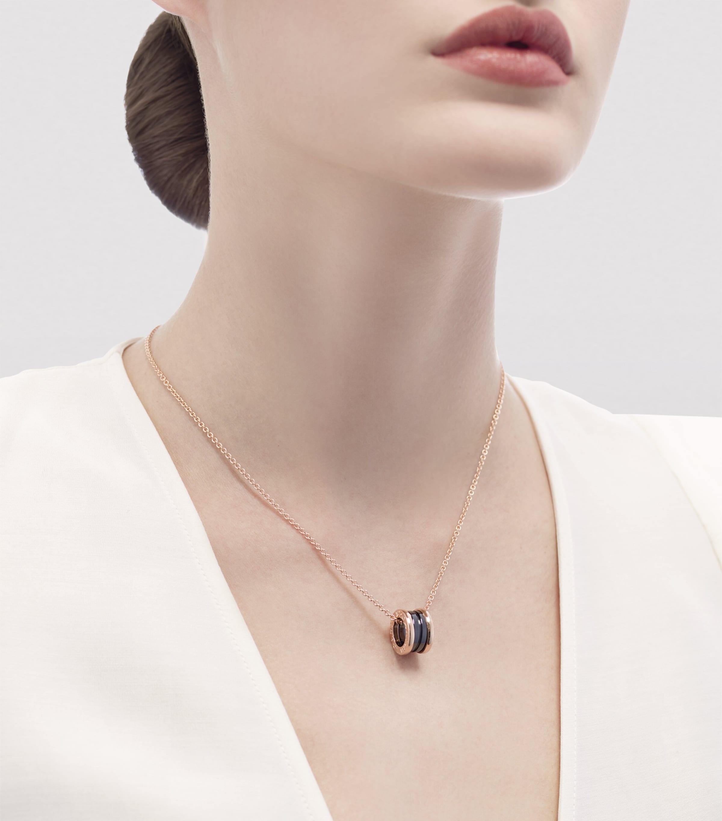 Rose Gold And Ceramic B.zero1 Necklace PINK GOLD Image 3