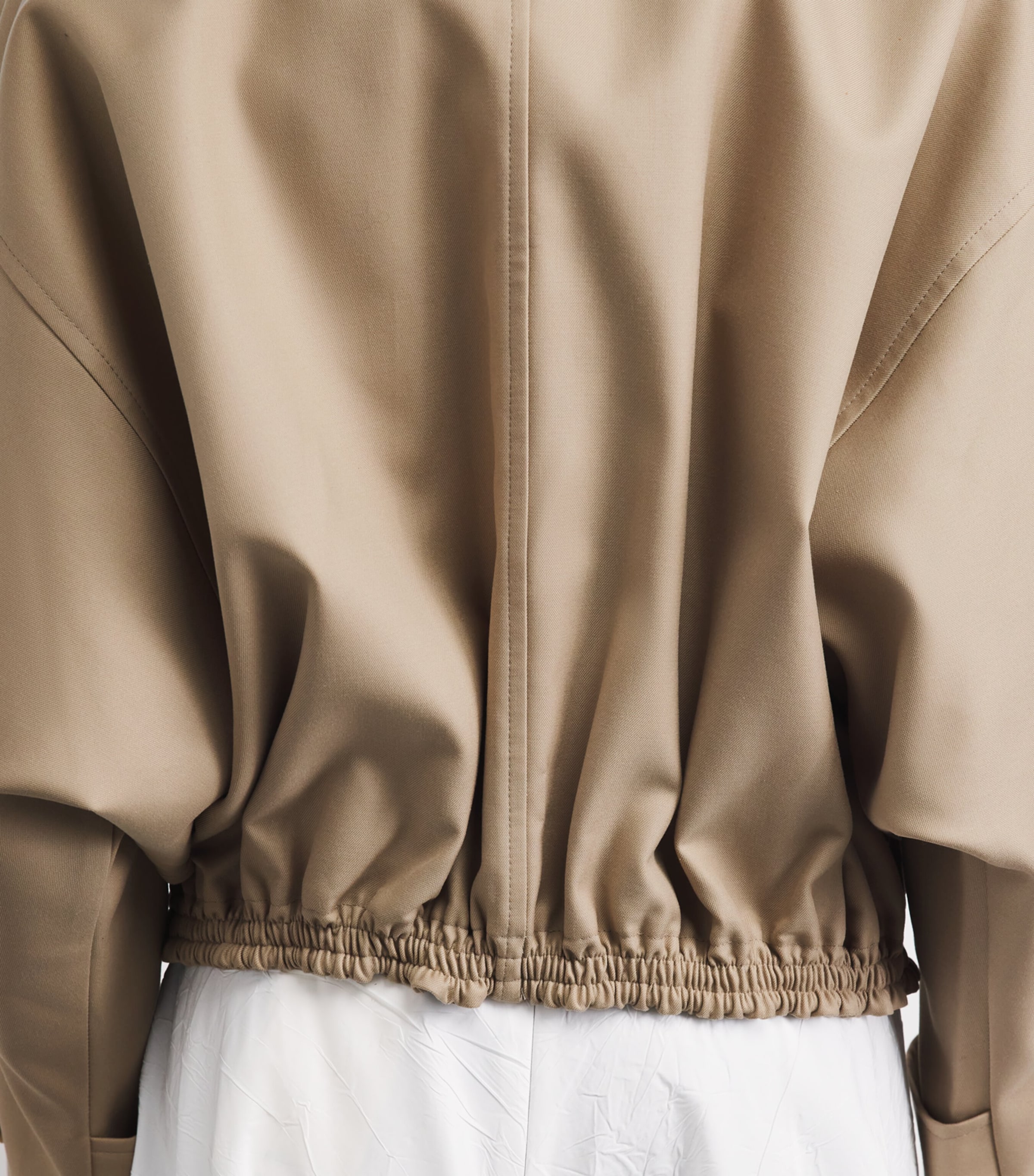 Róhe Womens Cotton Suede-Collar Bomber Jacket Sand Image 3