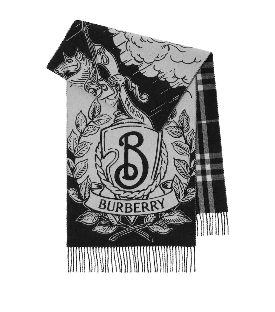 Cashmere Reversible Stormy Knight Scarf BLACK/CALICO Image 1