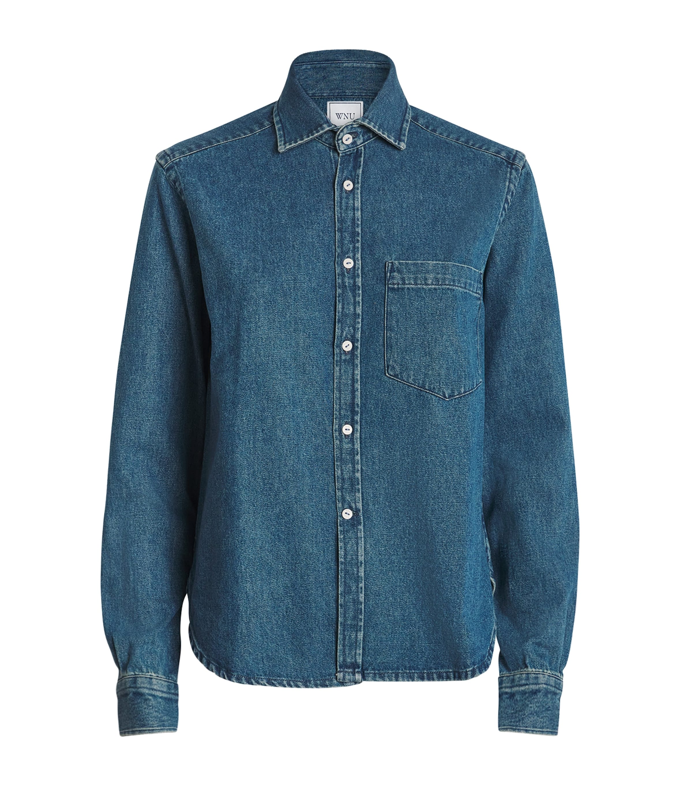 With Nothing Underneath Denim Classic Shirt In Blue