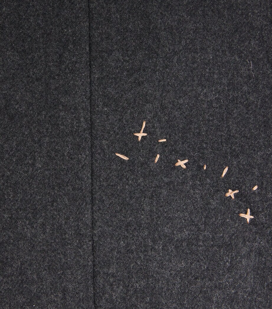 Wool Exposed Stitching Overcoat COAL Image 5