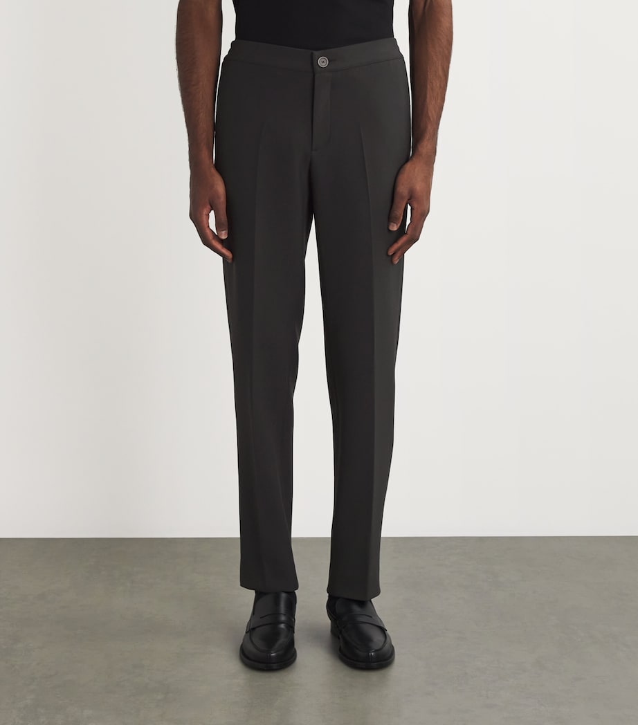 Jersey Straight Tailored Trousers DARK GREY Image 3