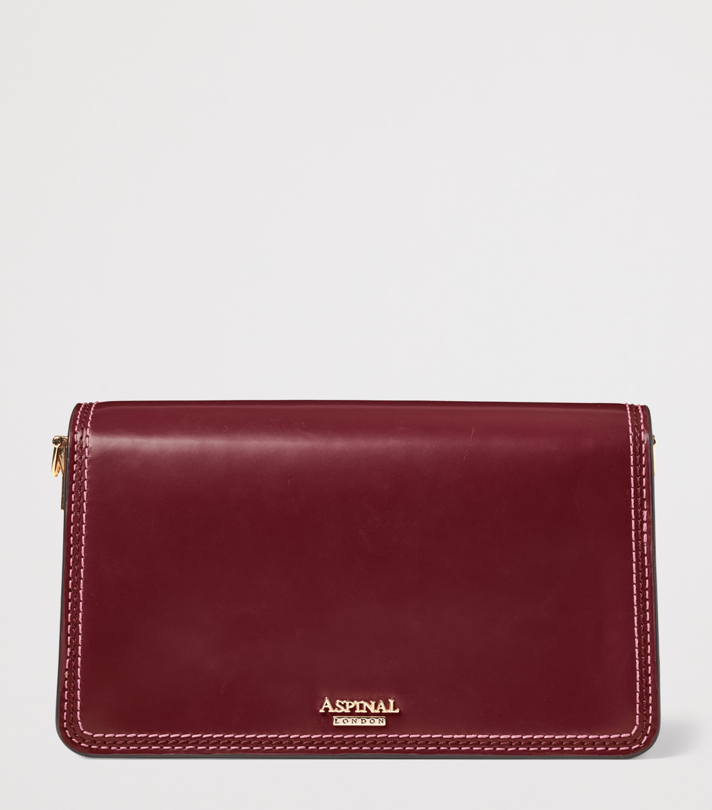 Leather Eliza Clutch Bag MERLOT Image 3