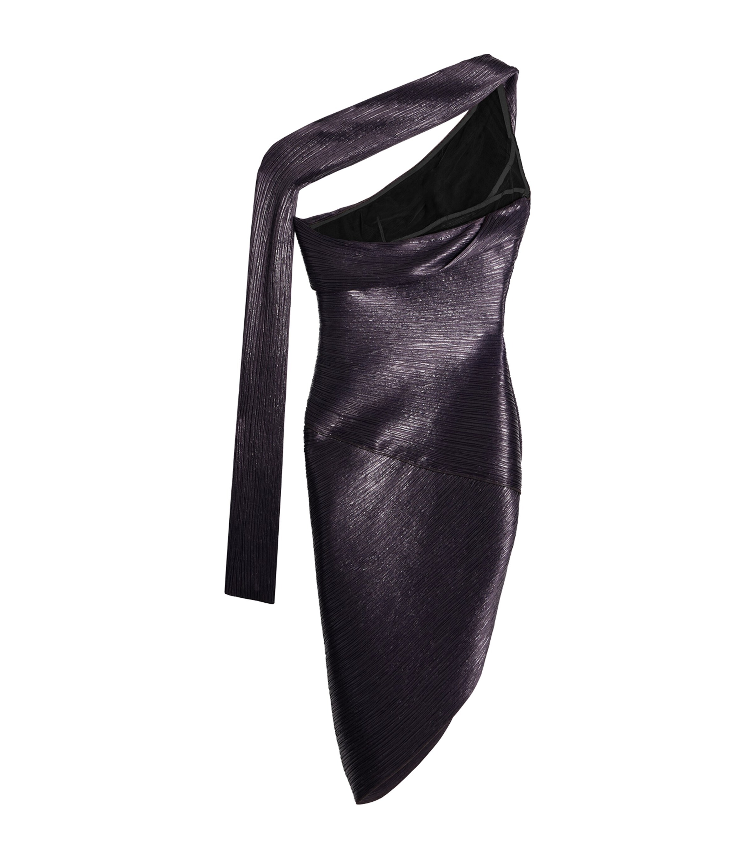 Schiaparelli Womens Pleated Asymmetric Mini Dress Purple Image 8