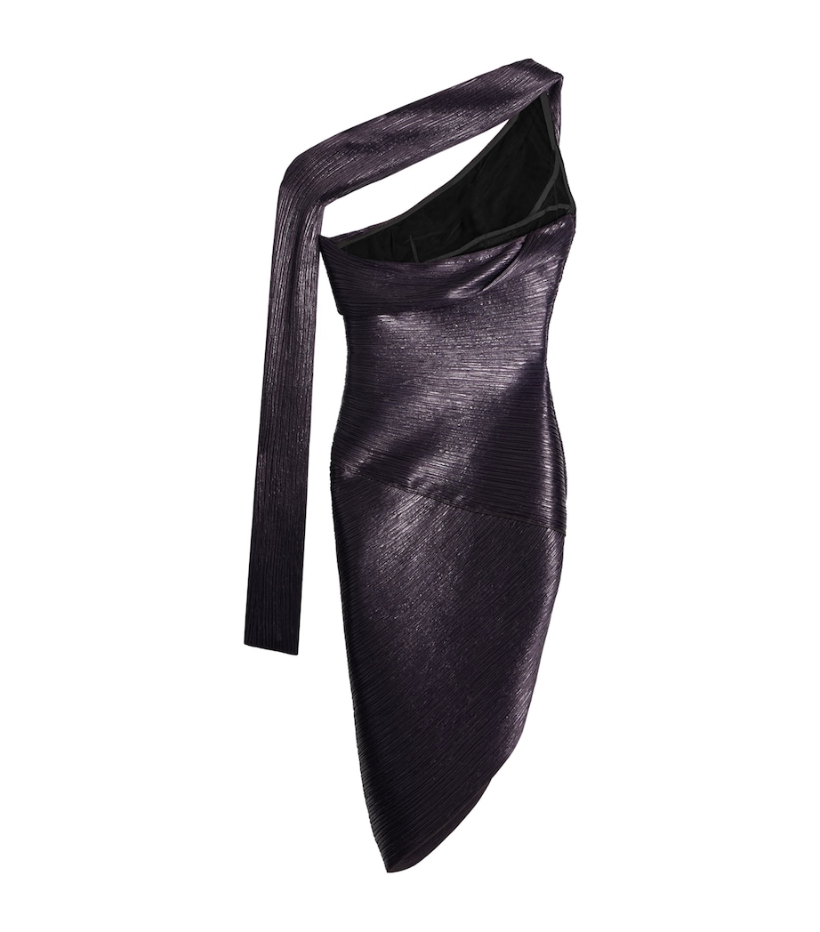 Schiaparelli Womens Pleated Asymmetric Mini Dress Purple Image 8