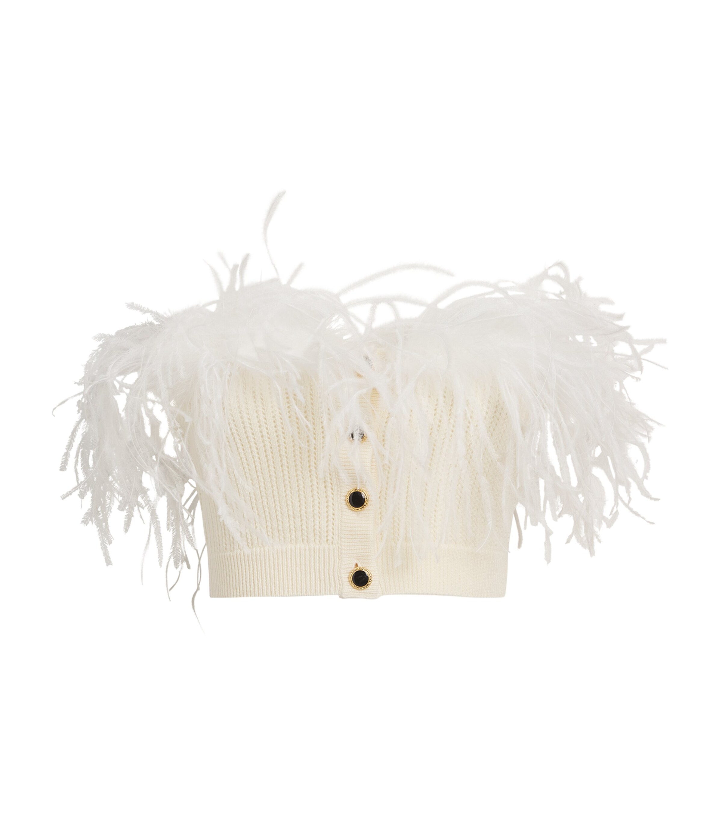Alessandra Rich Strapless Cropped Top In White