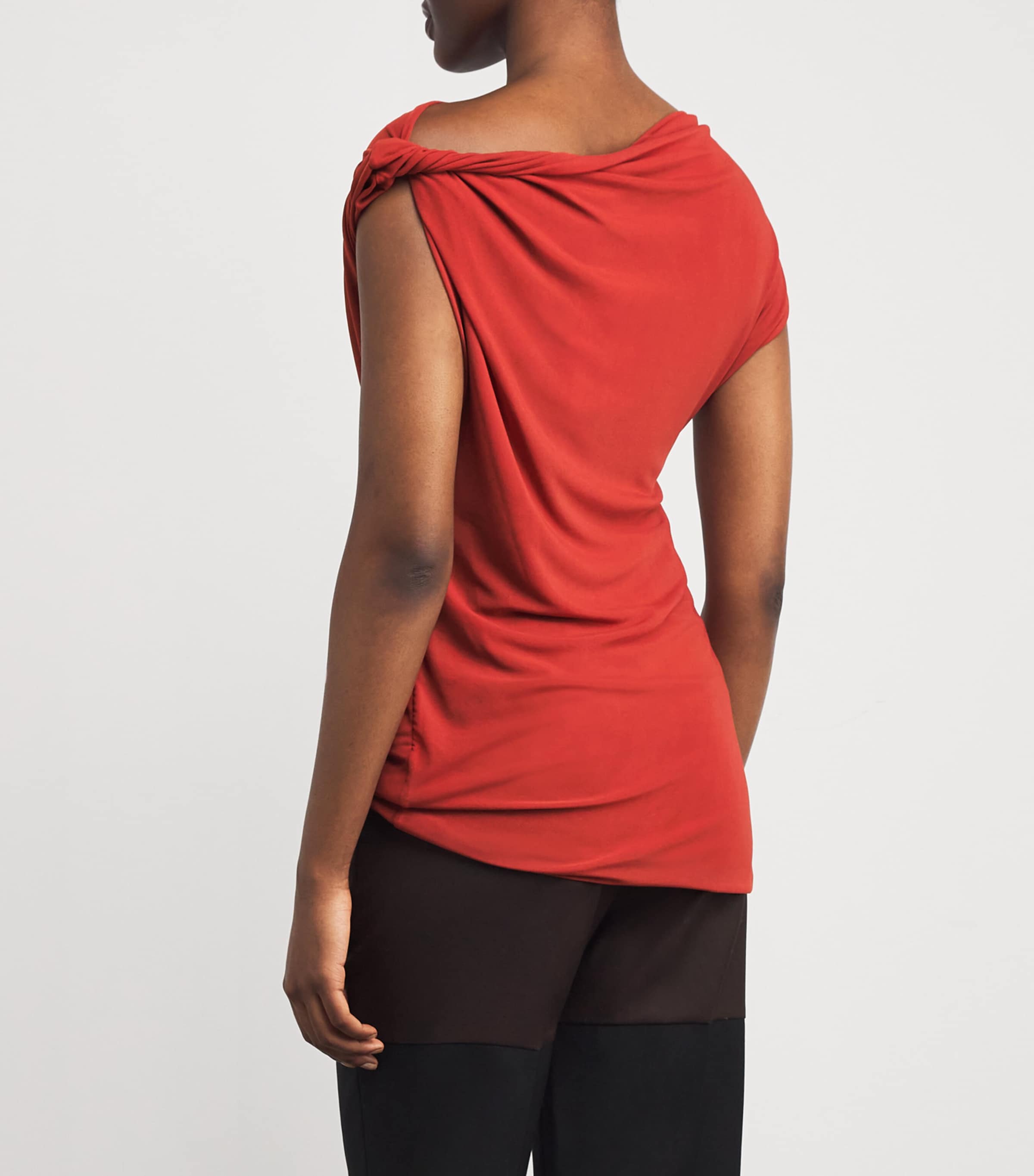 Asymmetric Draped Ando Top D30 TERRACOTTA Image 4