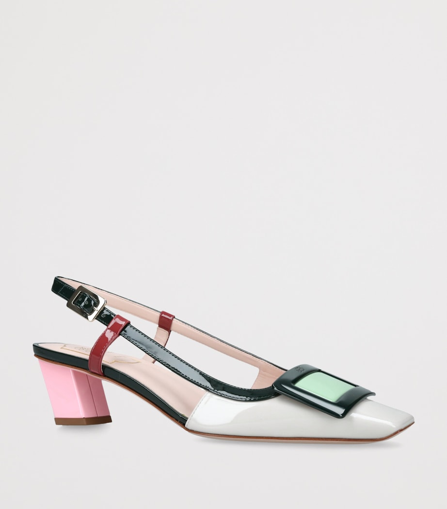 Roger Vivier Leather Belle Vivier Slingback Pumps 45 Pink Comb Image 3