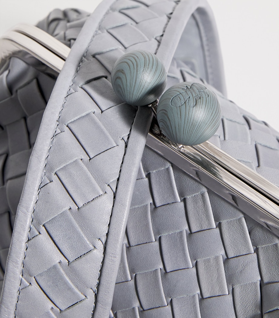 Medium Woven Leather Pasticcino Clutch Bag LIGHT BLUE Image 6