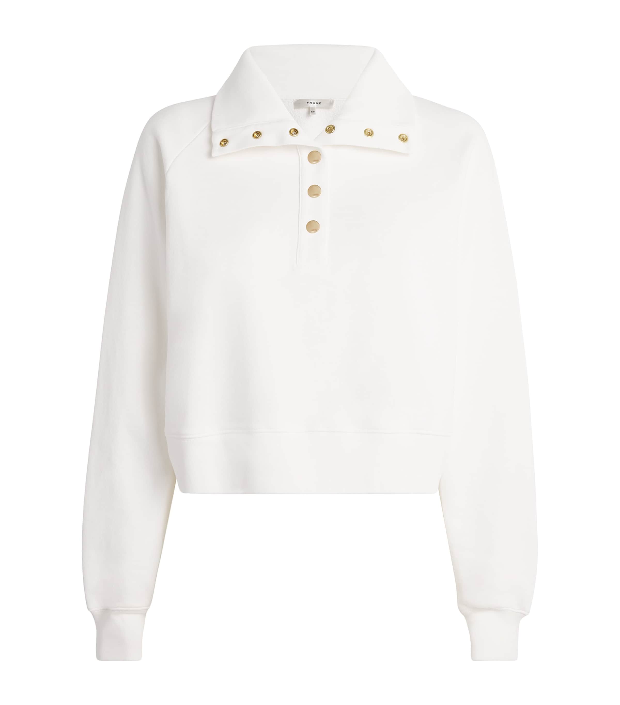 Frame Cotton The Coach Sweatshirt In White