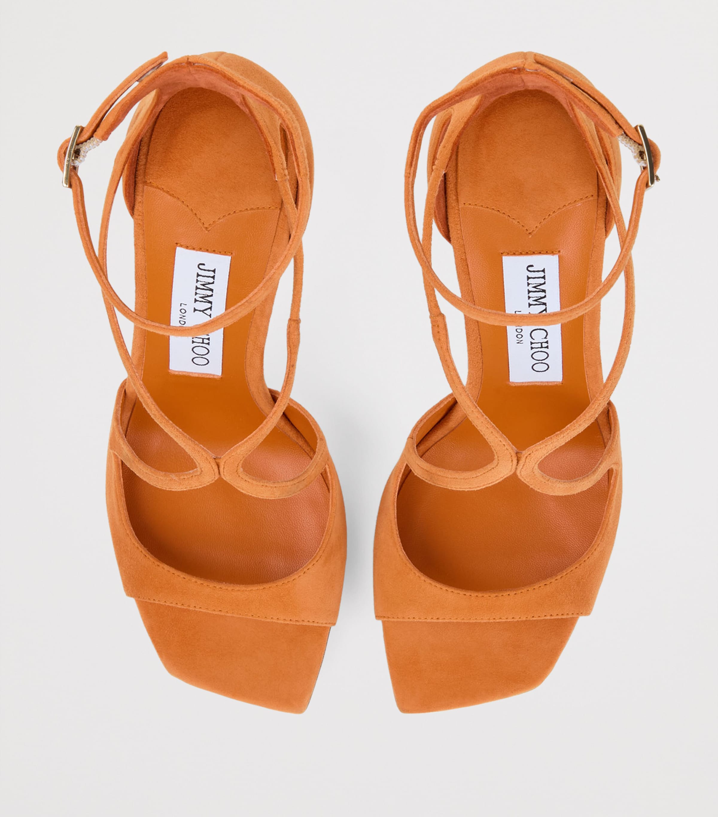 Jimmy Choo Azia 95 Leather Sandals Sunset Orange Image 4