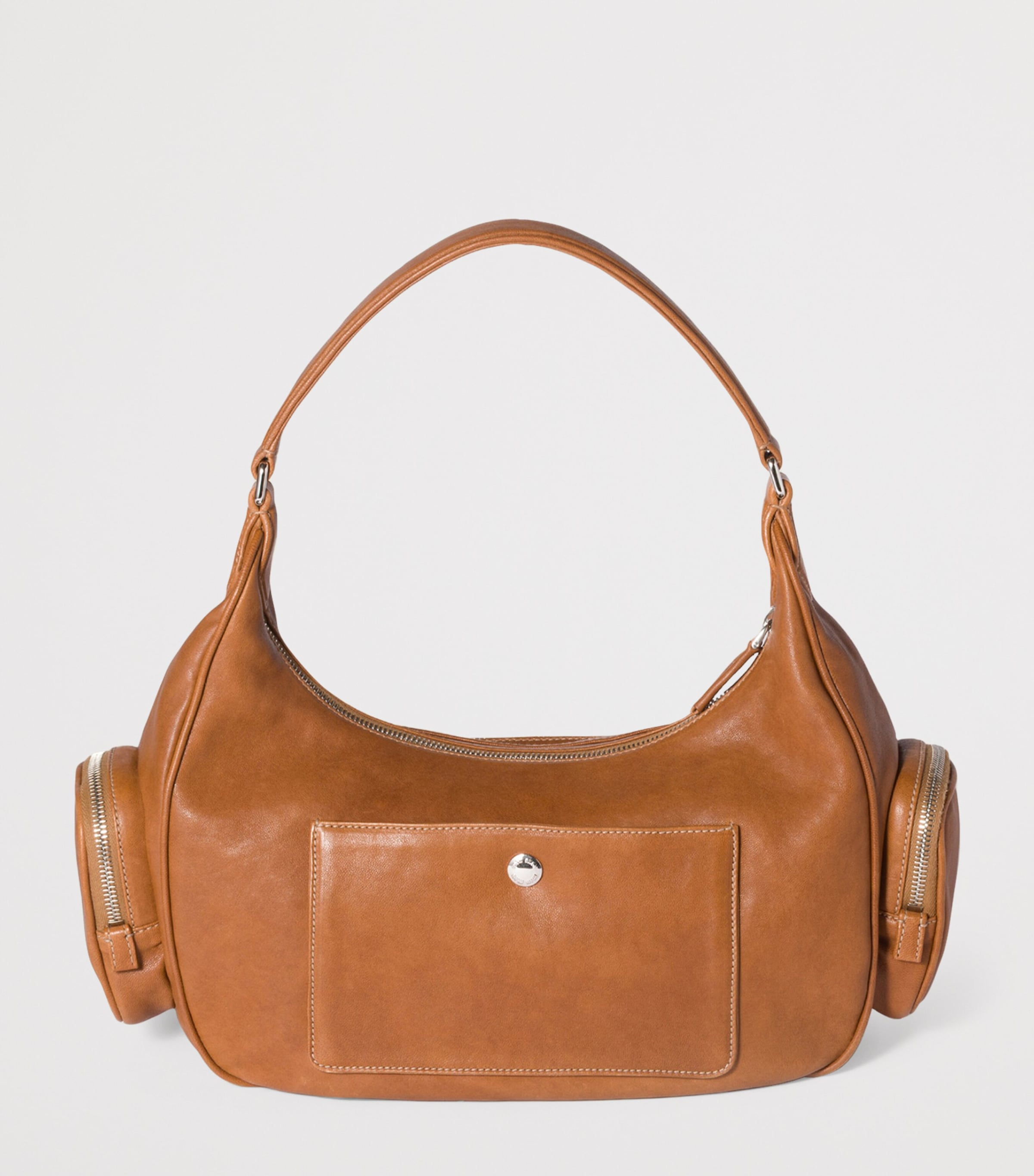 Nappa Leather Pocket Top-Handle Bag F098L Image 4
