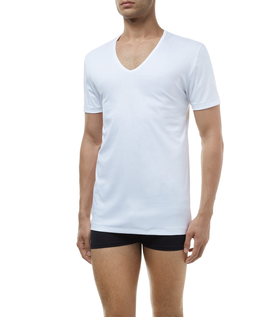 286 Sea Island V-Neck T-Shirt 01 WHITE Image 2