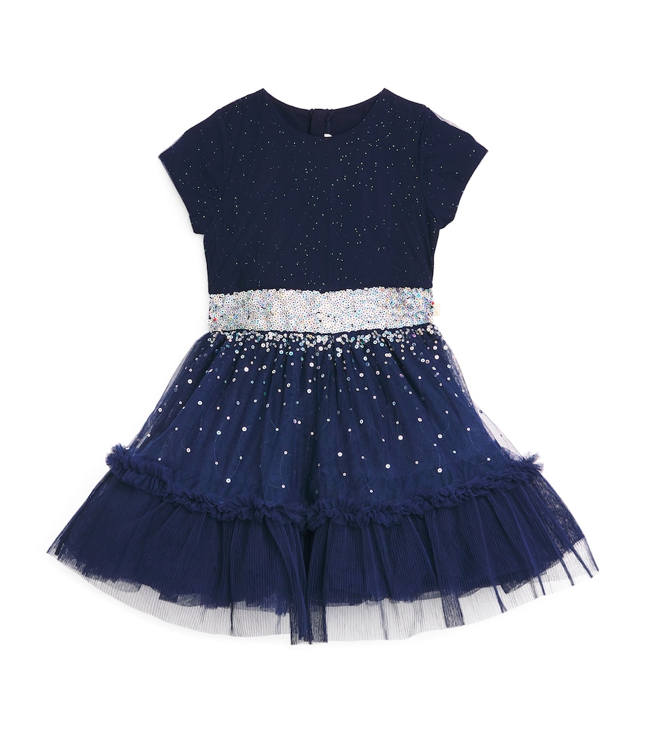 Sequin Tulle Dress (2-6 Years) NAVY Image 1
