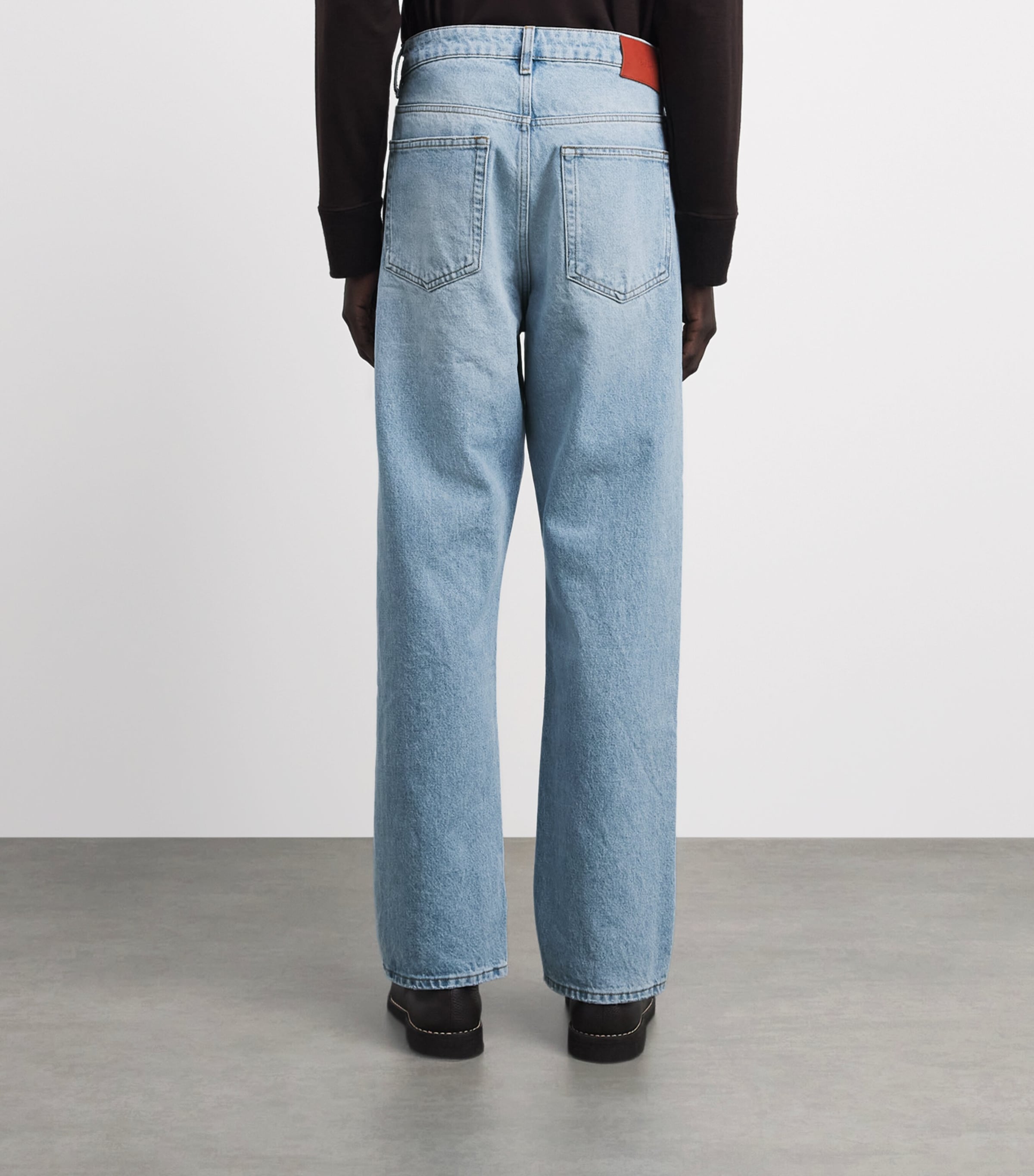 Studio Nicholson Mens Riso Straight Jeans Bleached Wash Image 5
