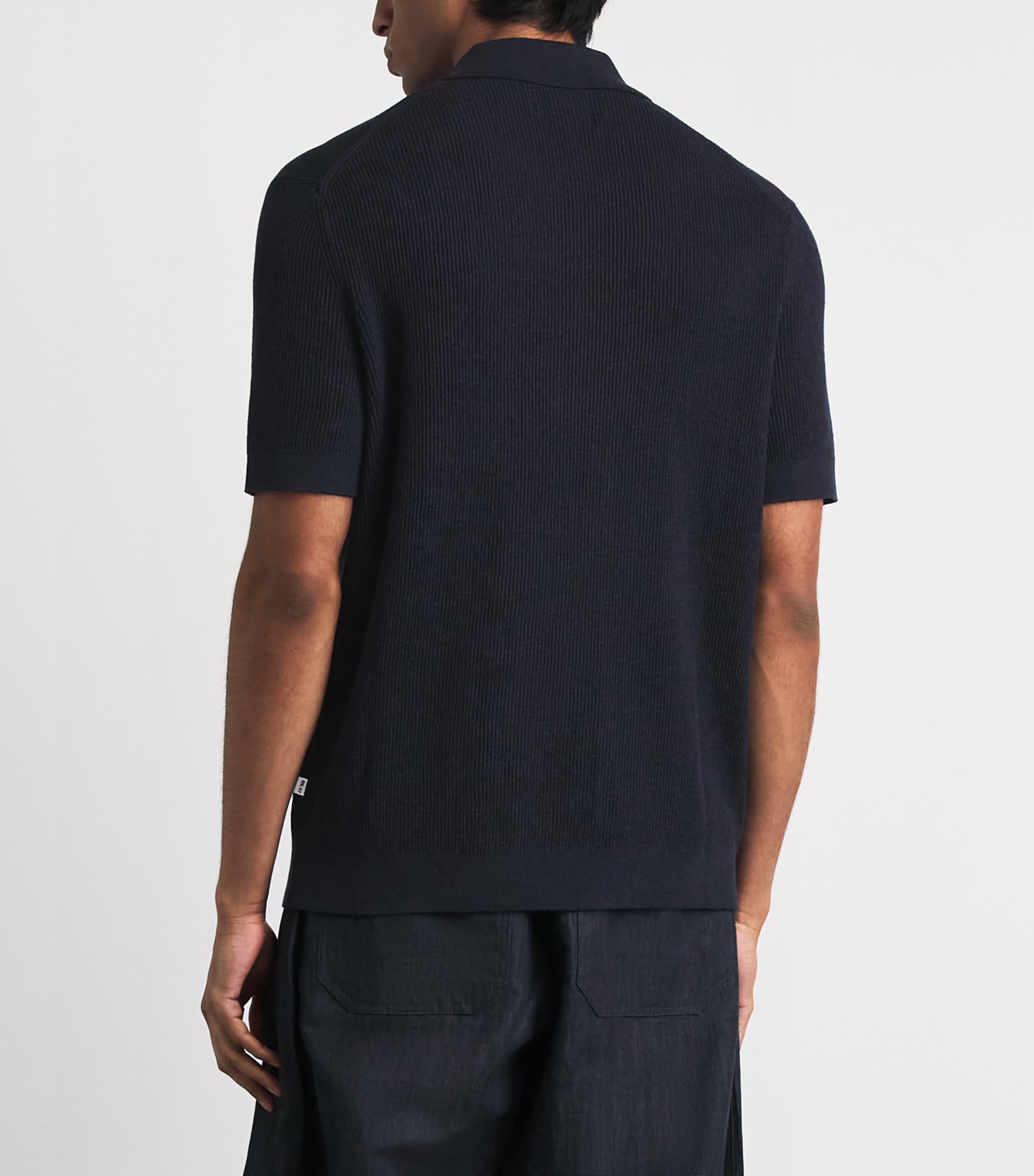 NN07 Mens Hansie Half-Zip Polo Shirt Navy Melange Image 5