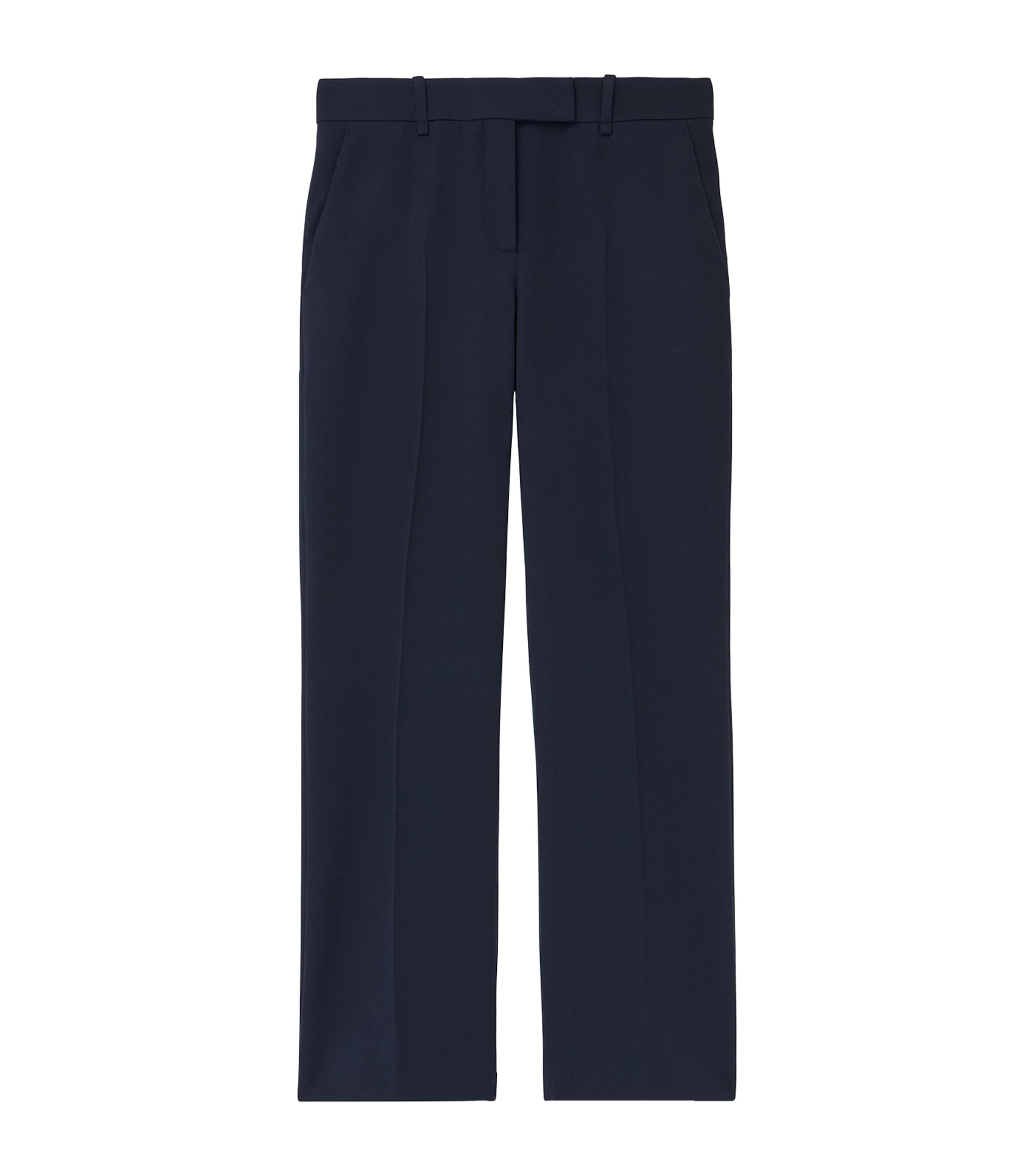 Alexander Mcqueen Wool Straight Tailored Trousers In Blue