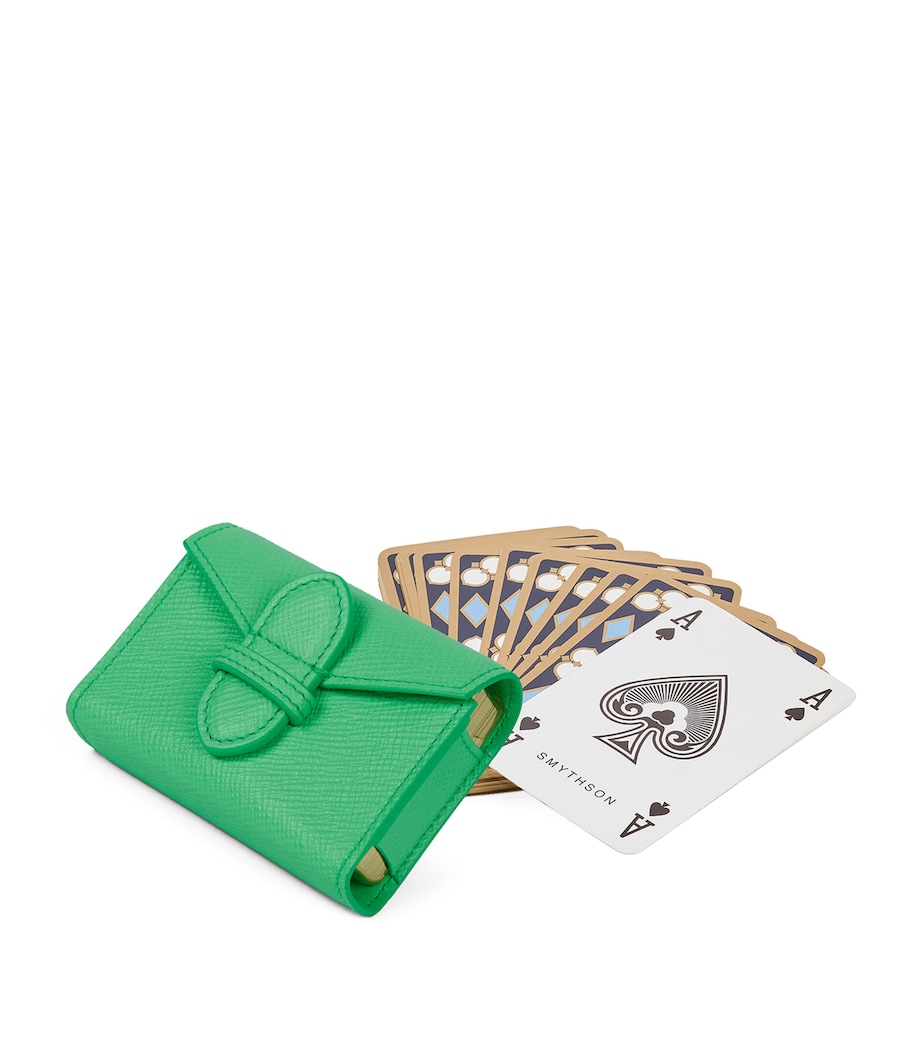 Smythson Leather Panama Playing Card Case Shamrock Image 4