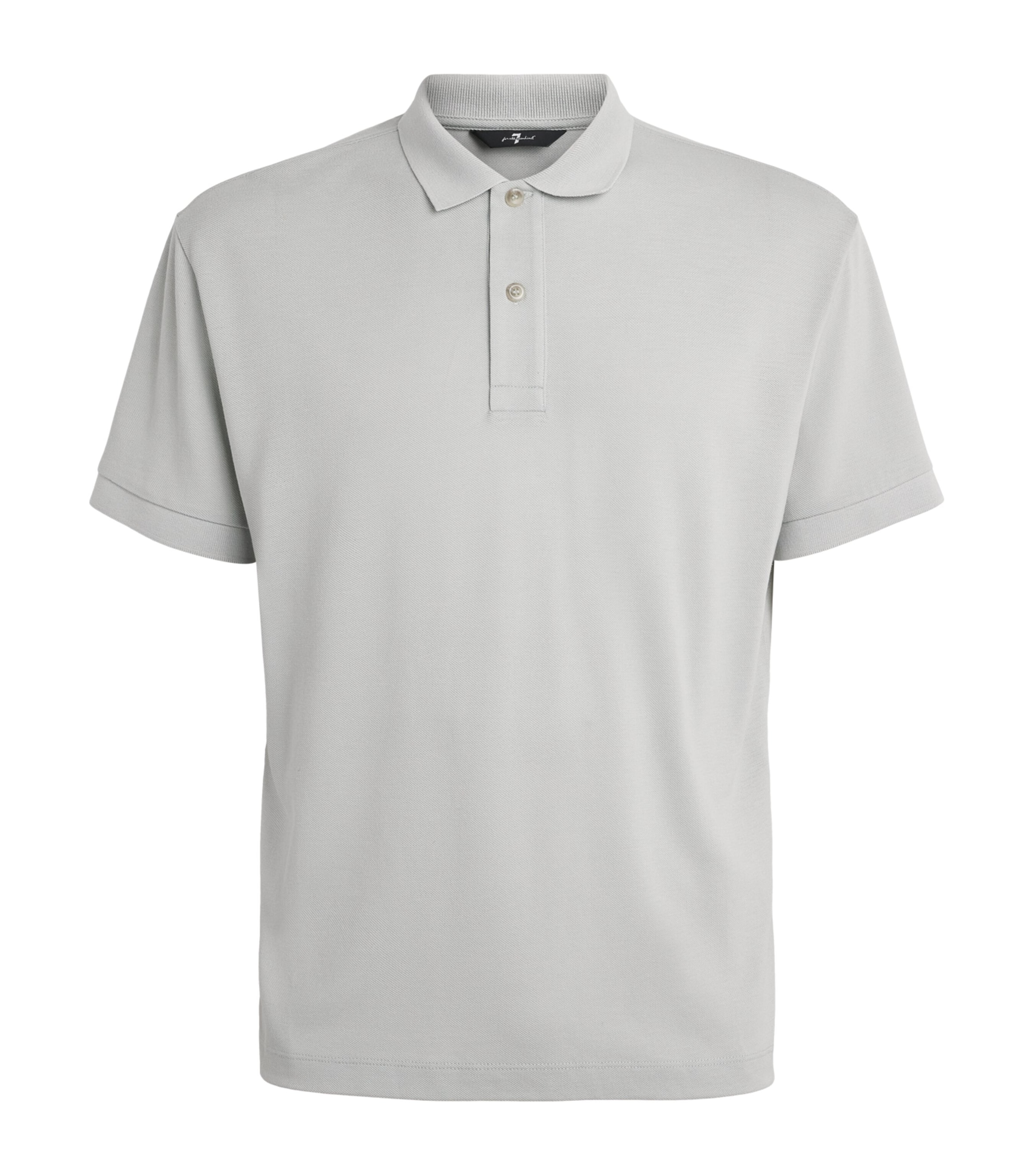 7 For All Mankind Mens Short-Sleeve Polo Shirt Light Blue Image 1