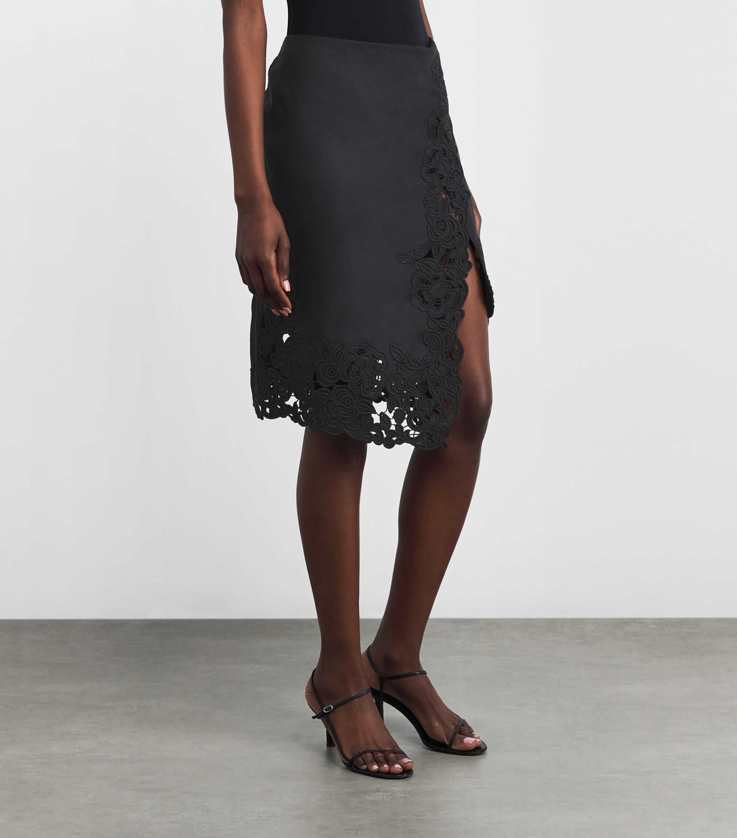 Linen Shayla Skirt BLACK Image 3