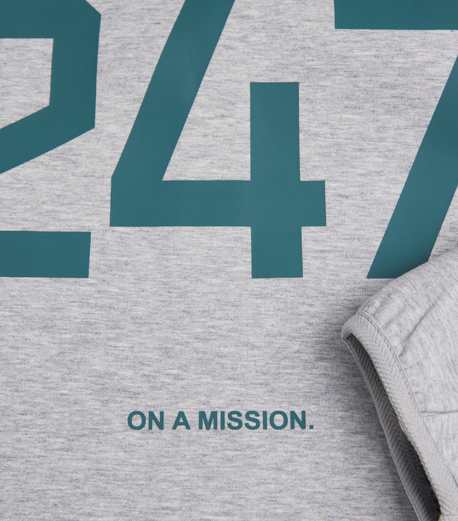 Represent 247 Mens 247 Numbers Zip-Up Hoodie Grey Marl Image 6