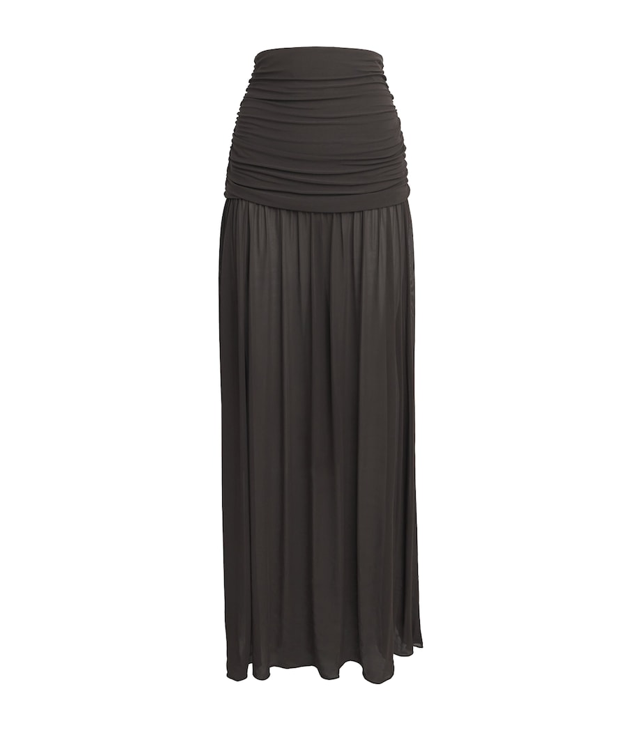 Moré Noir Womens Crepe Nova Maxi Skirt Bitter Chocolate Image 1