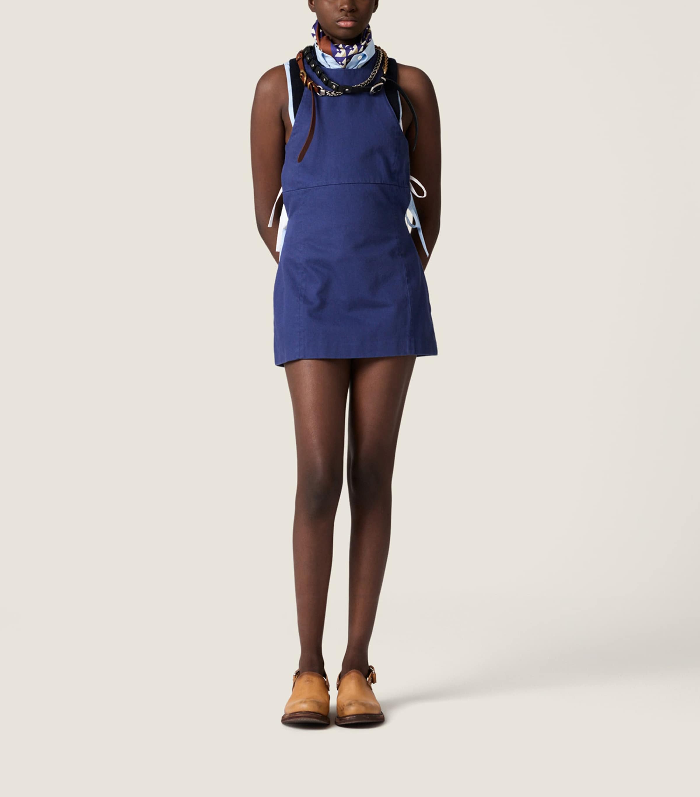 Miu Miu Womens Garment-Dyed Gabardine Mini Dress Image 2