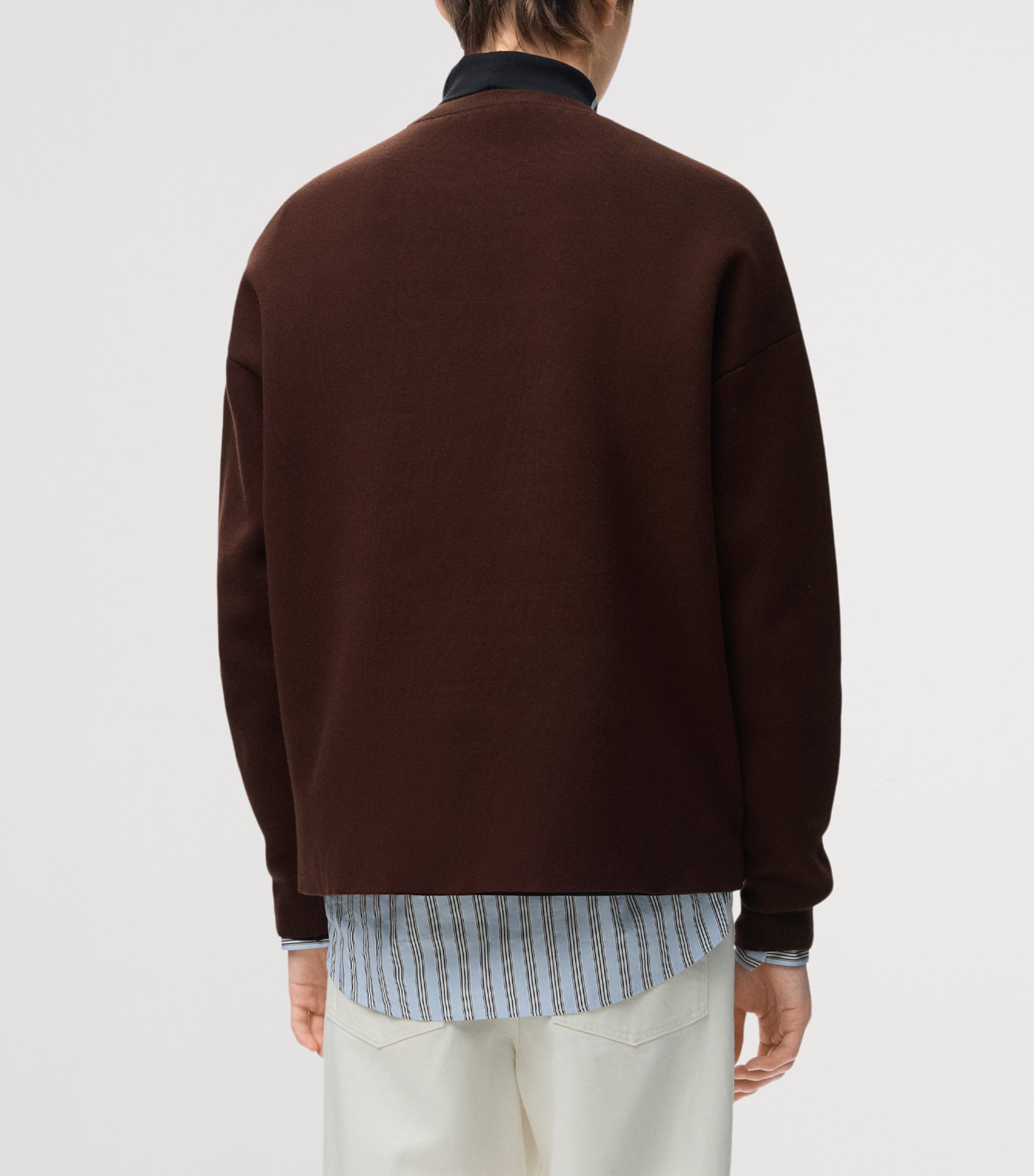 LOEWE Mens Anagram-Pocket Sweatshirt Dark Brown/black Image 4