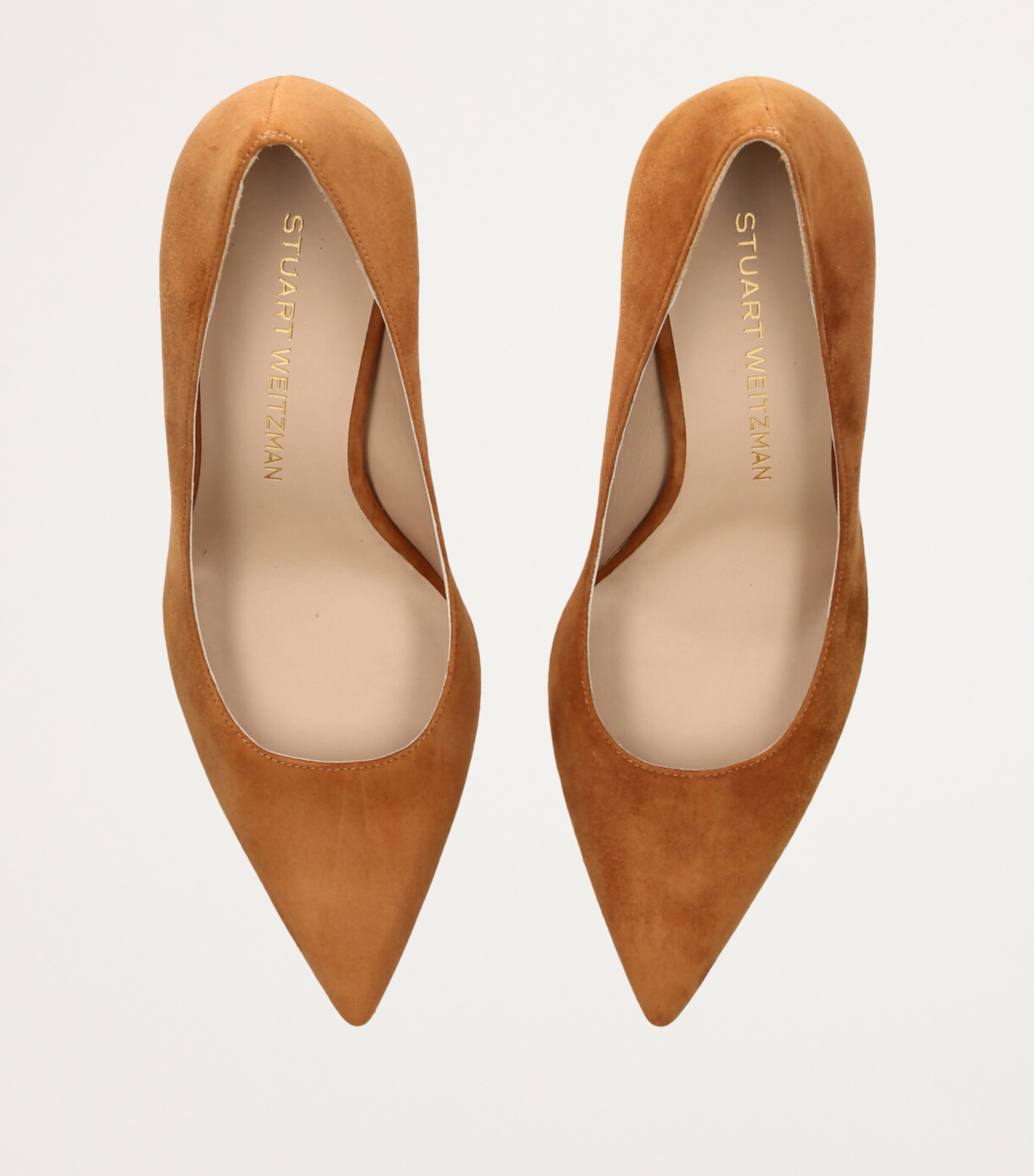 Suede Stuart Power Pumps 85 TAN Image 4