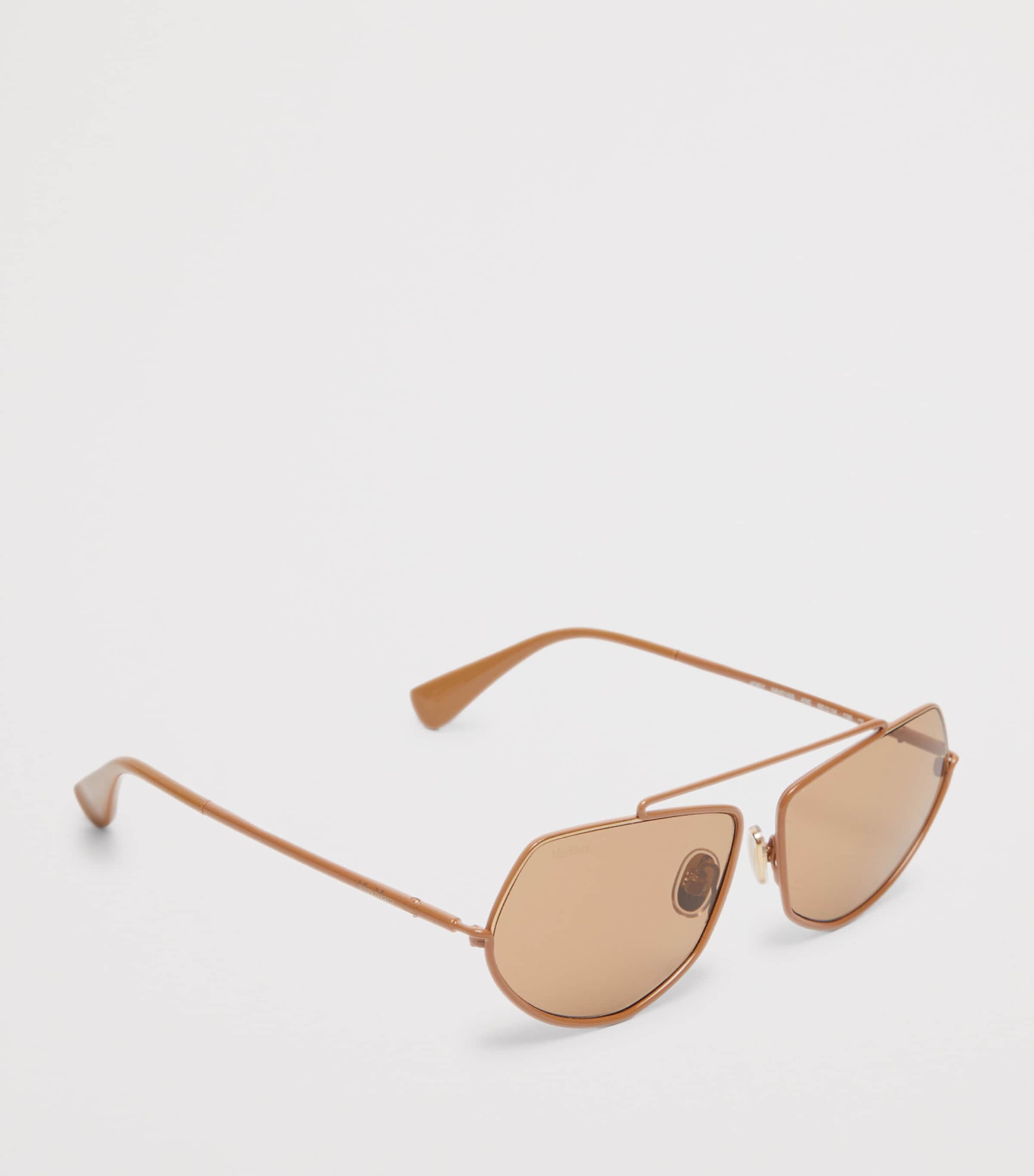 Metal Square Sunglasses CAMEL Image 2
