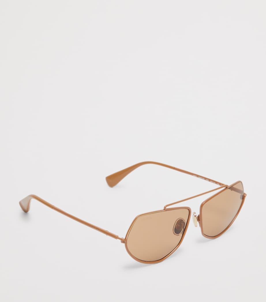Metal Square Sunglasses CAMEL Image 2