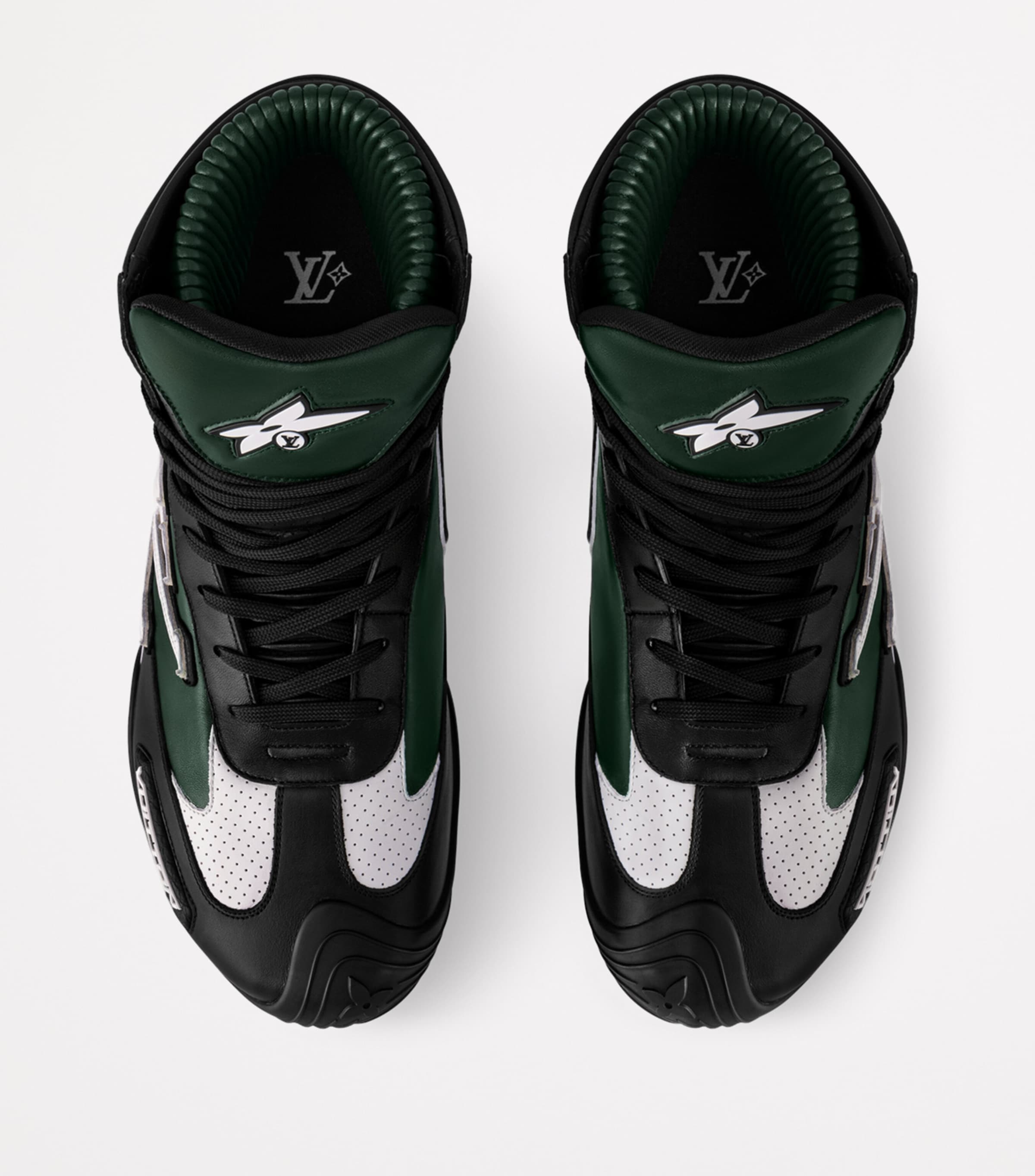 LOUIS VUITTON Leather LV Footprint Racing High-Top Sneakers