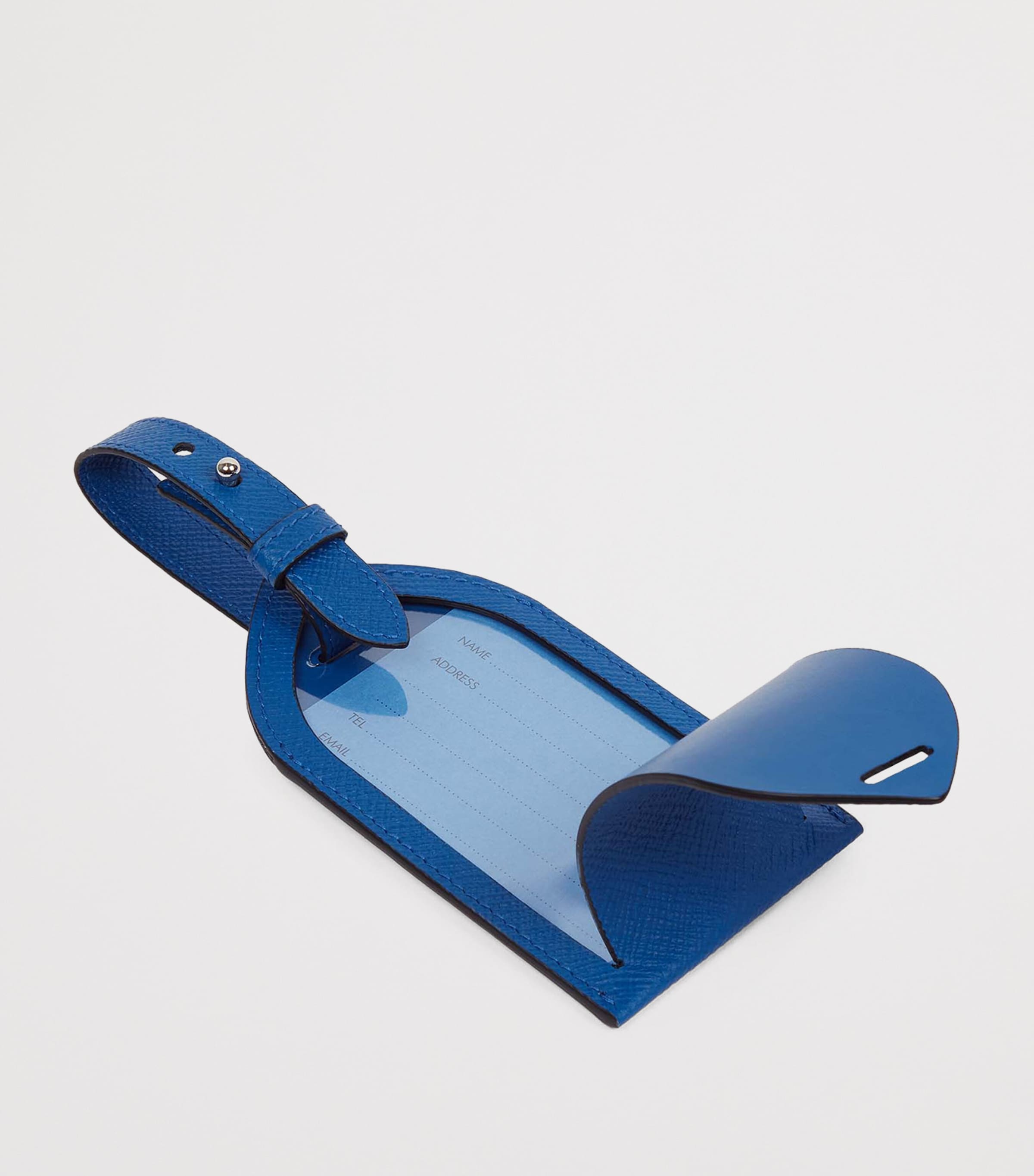 Panama Leather Luggage Tag CERULEAN Image 2