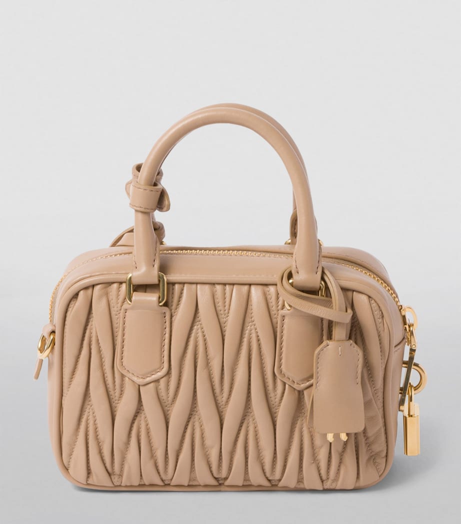Small Matelassé Leather Arcadie Top-Handle Bag F0036 Image 4