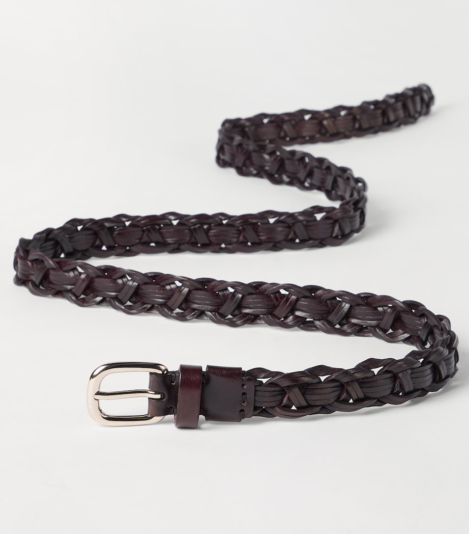 Brunello Cucinelli Leather Woven Belt Image 3