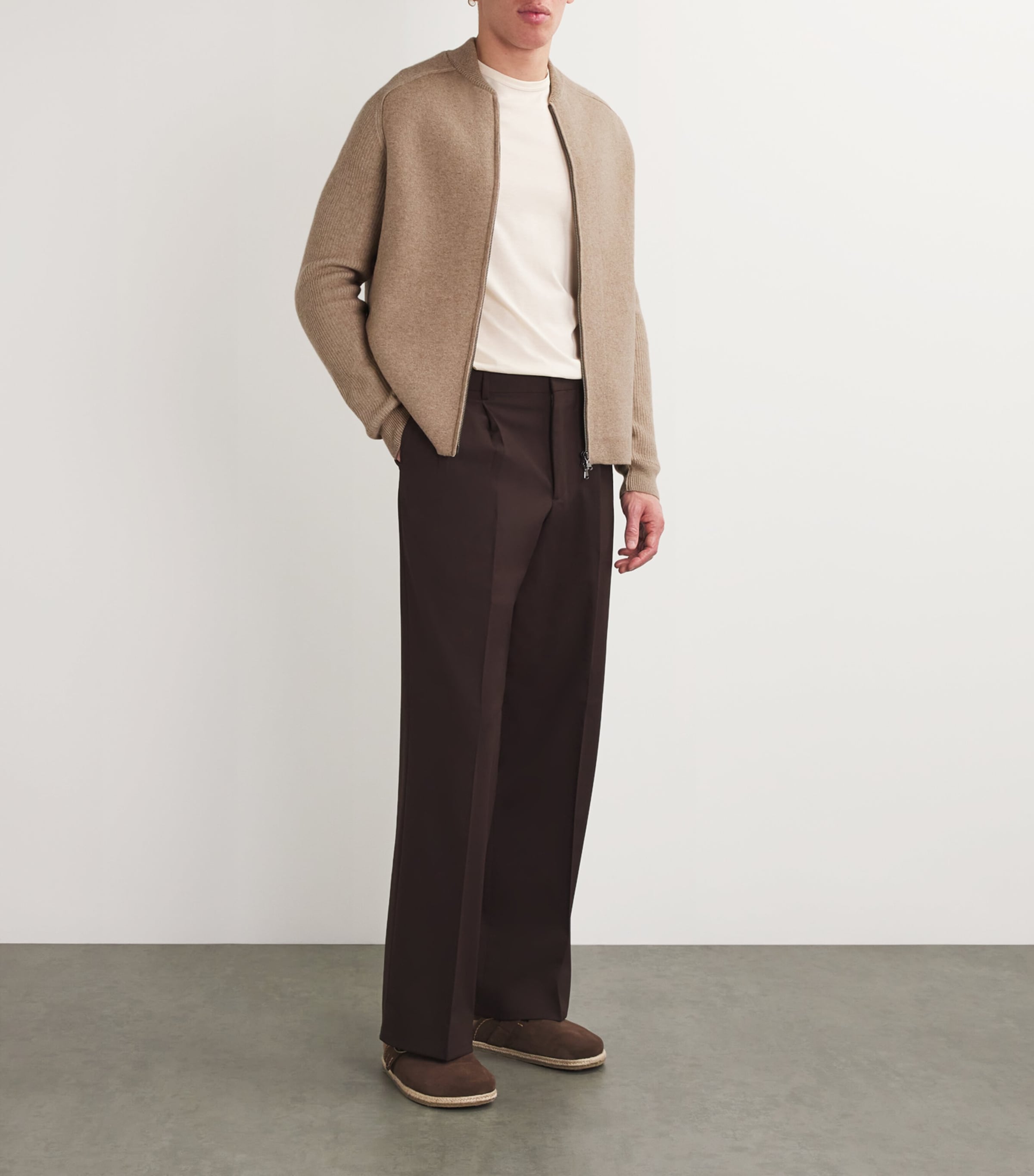 Double-Faced Wool Bomber Jacket LIGHT SANDSTONE Image 2