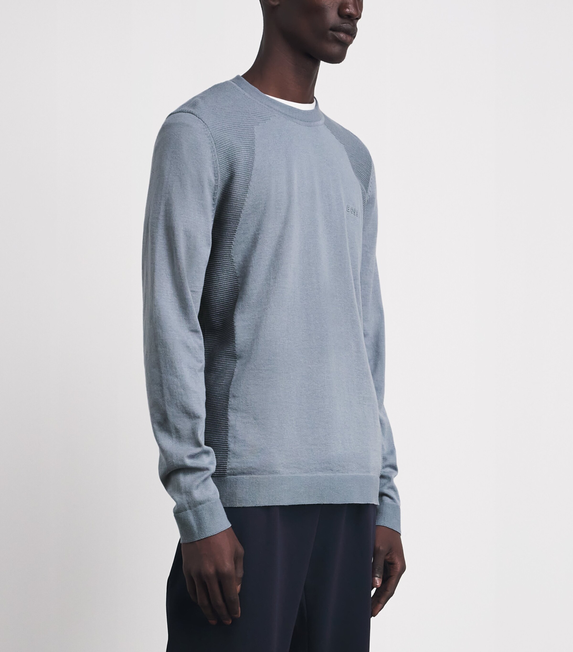 BOSS Mens Momentum Lite Sweatshirt Dark Grey Image 4