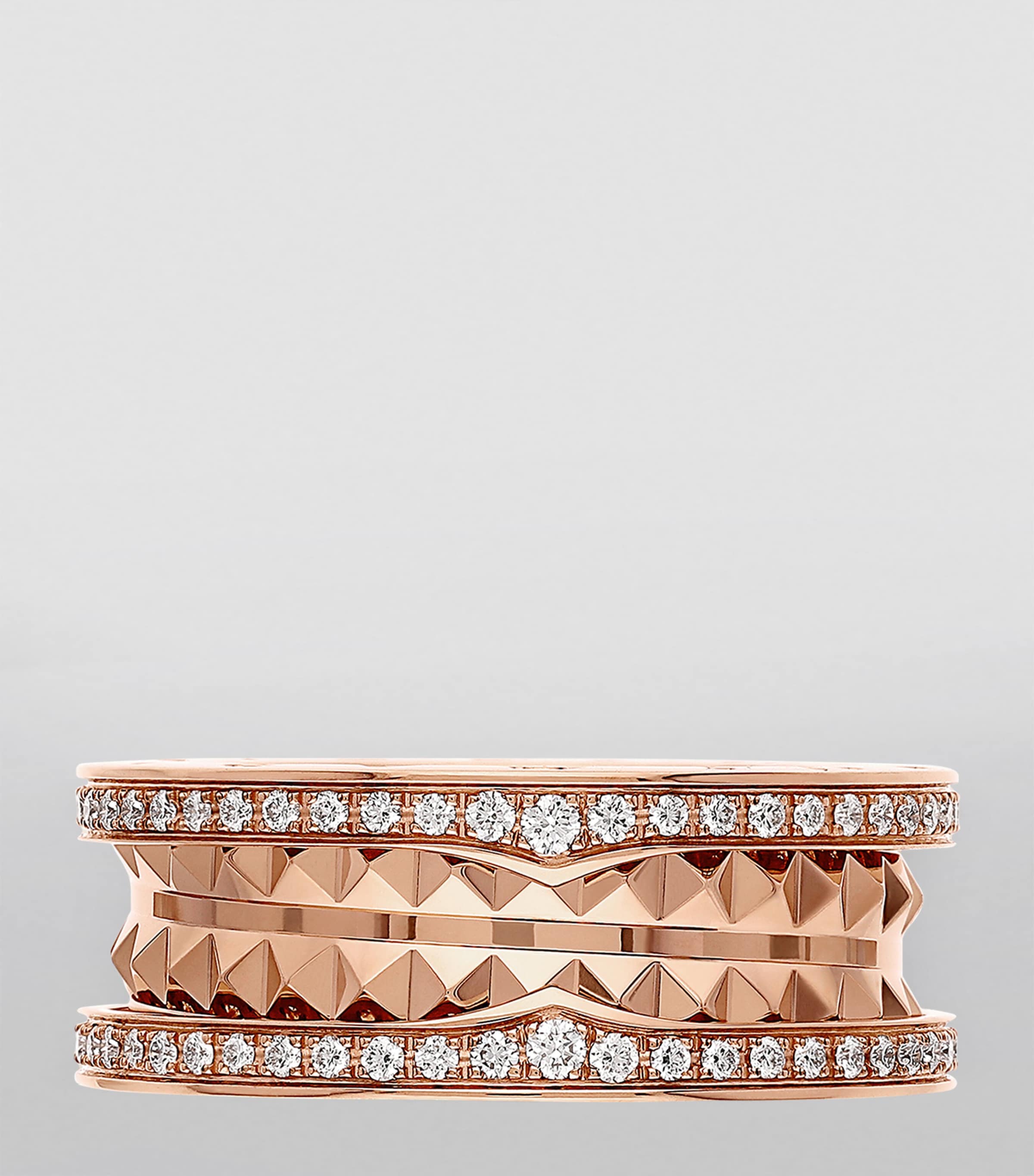 Bvlgari Rose Gold and Diamond B.zero1 Rock Ring Pink Gold Image 3