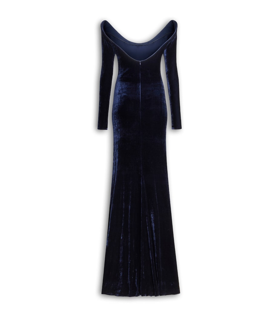 Alaïa Womens Curved Maxi Dress Minuit Image 2