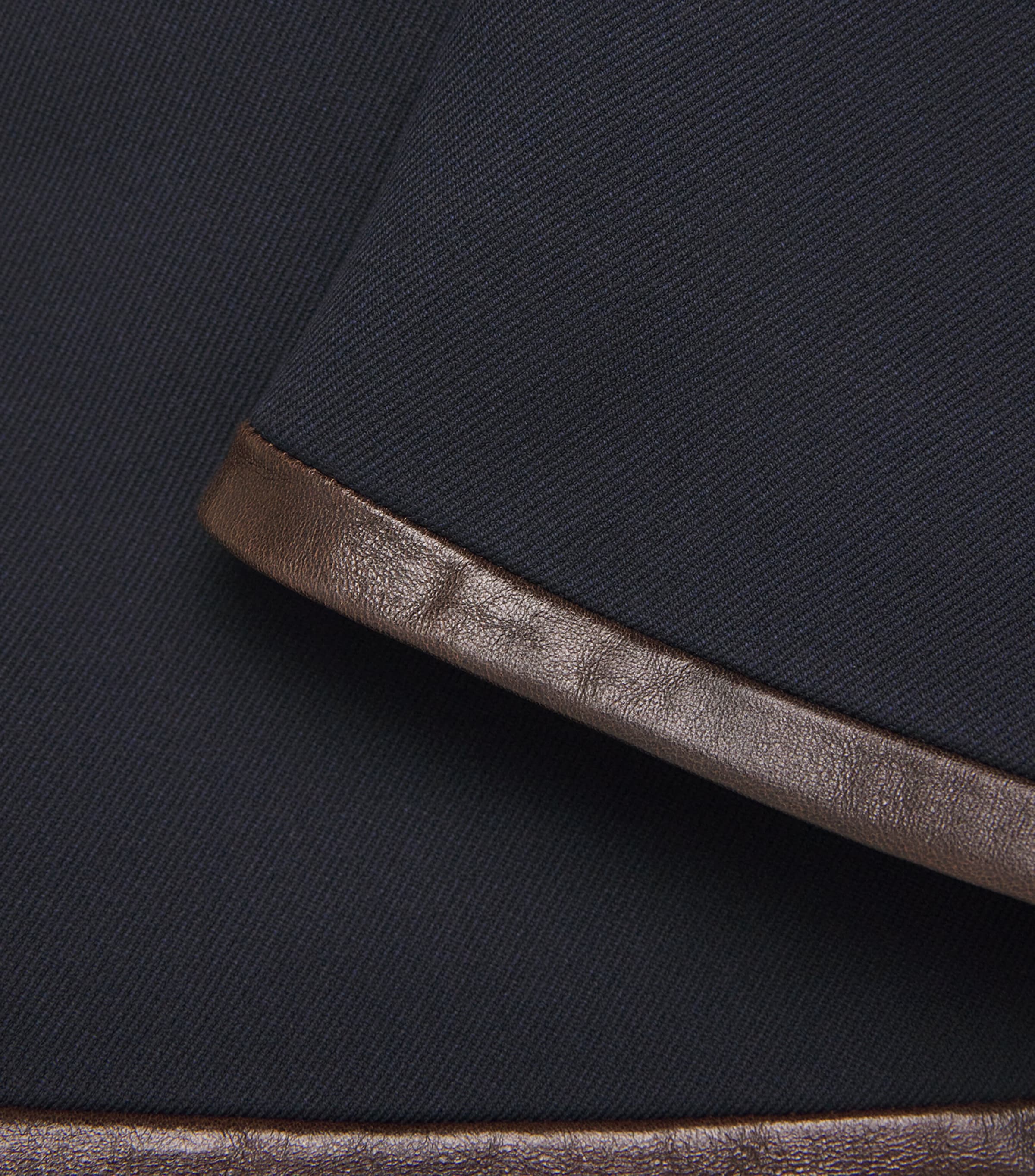 Leather-Detail Mini Skirt NAVY BLUE Image 5