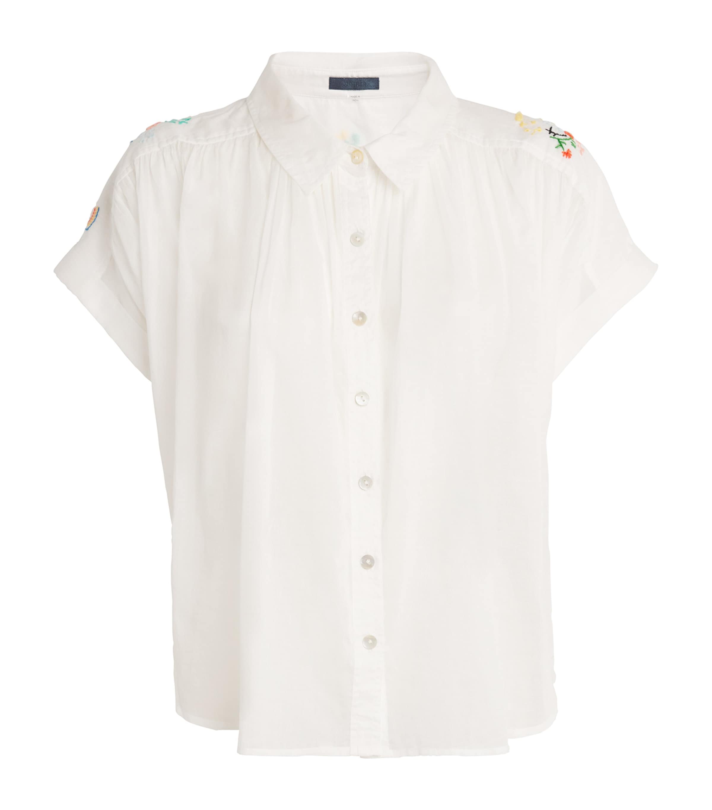 MOTHER COTTON EMBROIDERED THE GATHER IT UP TOP 